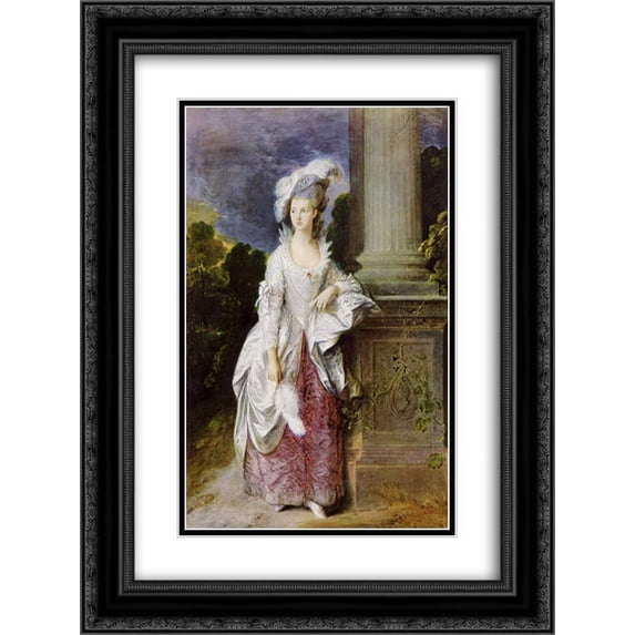 Thomas Gainsborough 2x Matted 18x24 Black Ornate Framed Art Print 'The Hon. Mrs. Graham'