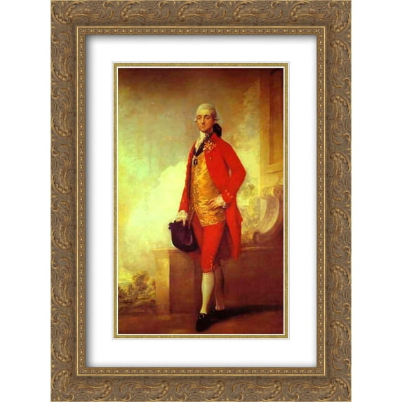 Thomas Gainsborough 2x Matted 18x24 Gold Ornate Framed Art Print 'Captain William Wade'