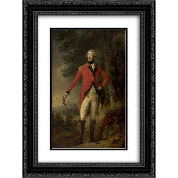 Thomas Gainsborough 2x Matted 20x24 Black Ornate Framed Art Print 'Lord Hastings, Governor of India'