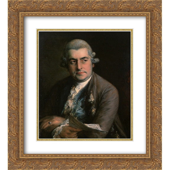 Thomas Gainsborough 2x Matted 20x24 Gold Ornate Framed Art Print 'Johann Christian Bach'