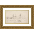 thumbnail image 1 of Thomas Girtin 14x10 Gold Ornate Wood Frame and Double Matted Museum Art Print Titled - St. Mary Redcliff, Bristol (ca. 1797), 1 of 4