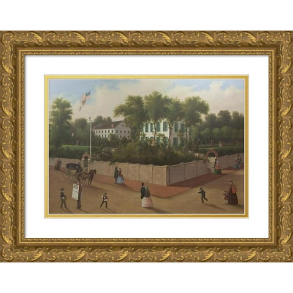Thomas Glessing 24x18 Gold Ornate Framed and Double Matted Museum Art Print Titled - Shires’ Garden