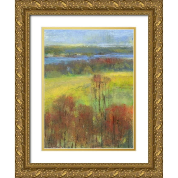 Thomas, H. 12x14 Gold Ornate Wood Framed with Double Matting Museum Art Print Titled - Mountain View II