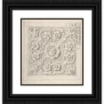 thumbnail image 1 of Thomas Hardwick 15x16 Black Ornate Wood Framed Double Matted Museum Art Print Titled - Classical Molding with Human Head at the Center Surrounded by Leaves and Vines (1776-79), 1 of 5