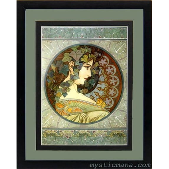 Mucha Poster 'La Lierre' Art Nouveau Framed Art Nuveau Print 23x18