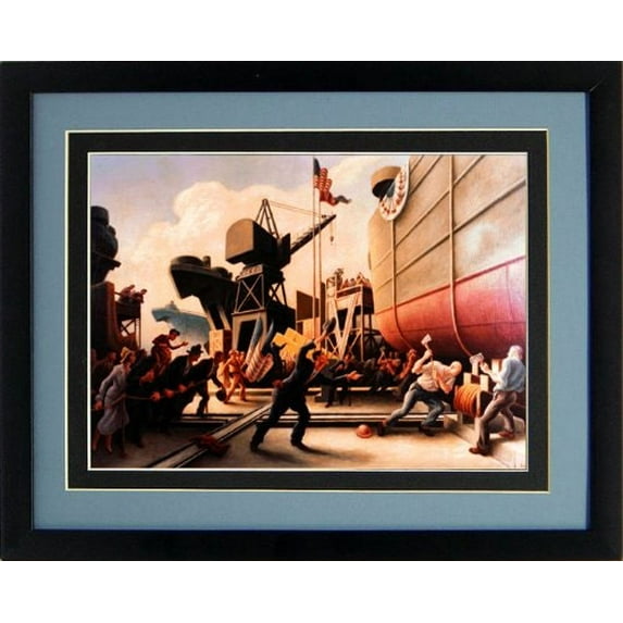 Thomas Hart Benton Cut The Line Art Poster Custom Framed A+ Quality