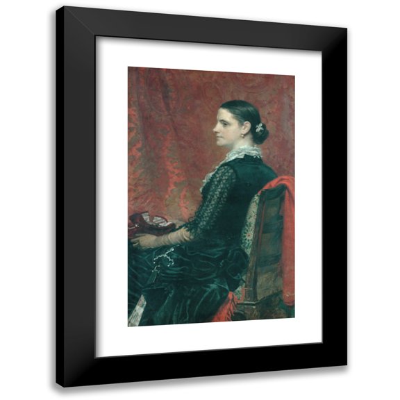 Thomas Hicks 11x14 Black Modern Framed Museum Art Print Titled - Mrs. Thomas Hicks (ca. 1884)