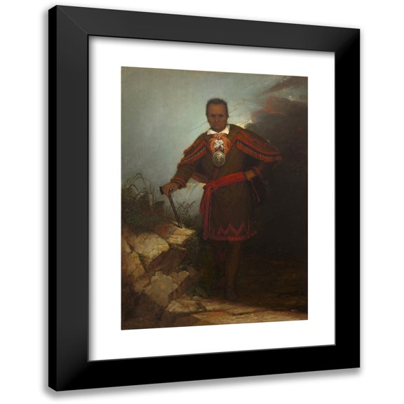 Thomas Hicks 11x14 Black Modern Framed Museum Art Print Titled - Red Jacket (Sagoyewatha)