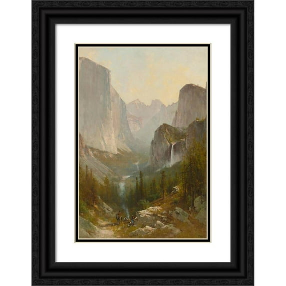 Thomas Hill 11x14 Black Ornate Wood Framed Double Matted Museum Art Print Titled: Yosemite Valley (1889)