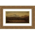thumbnail image 1 of Thomas Hill 2x Matted 24x16 Gold Ornate Framed Art Print 'Landscape with a Frontier House', 1 of 2
