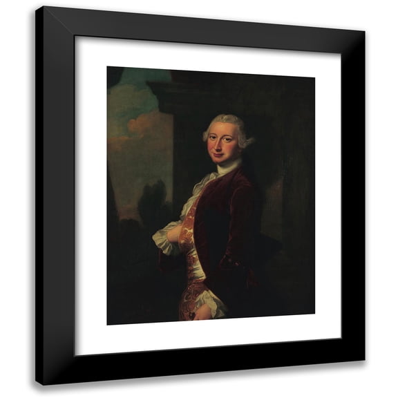Thomas Hudson 12x14 Black Modern Framed Museum Art Print Titled - Naphtali Franks (18th Century)