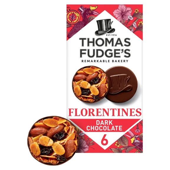 Thomas J Fudge's Dark Chocolate Florentines - Made in Britain
