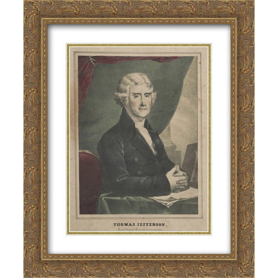 Thomas Jefferson--Third president of the United States 20x24 Double Matted Gold Ornate Framed Art Print