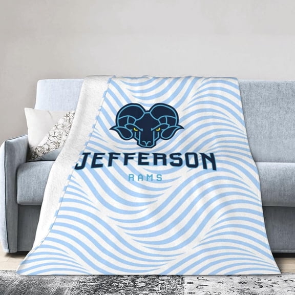 Thomas Jefferson University Logo Fleece Blanket, Very Soft Microfiber Flannel Blanket for Couch Warm and Cozy for All Seasons