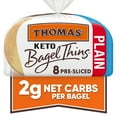 thumbnail image 1 of Thomas' Keto Plain Bagel Thins, 8 count, Bagels, 13 oz Bag, 1 of 7