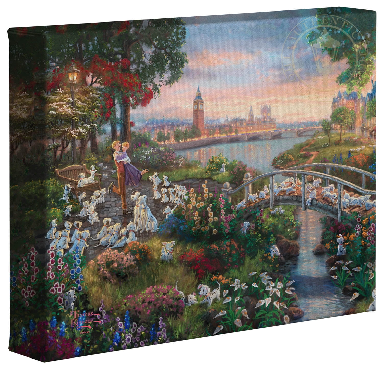Thomas Kinkade 101 Dalmations - 8" x 10" Gallery Wrapped Canvas