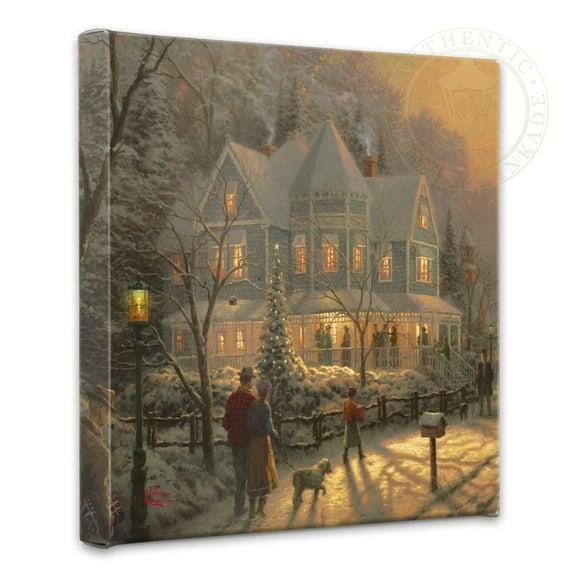 Thomas Kinkade A Holiday Gathering - 14" x 14" Gallery Wrapped Canvas