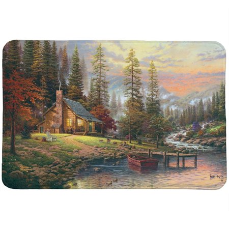 Thomas Kinkade A Peaceful Retreat Memory Foam Rug by