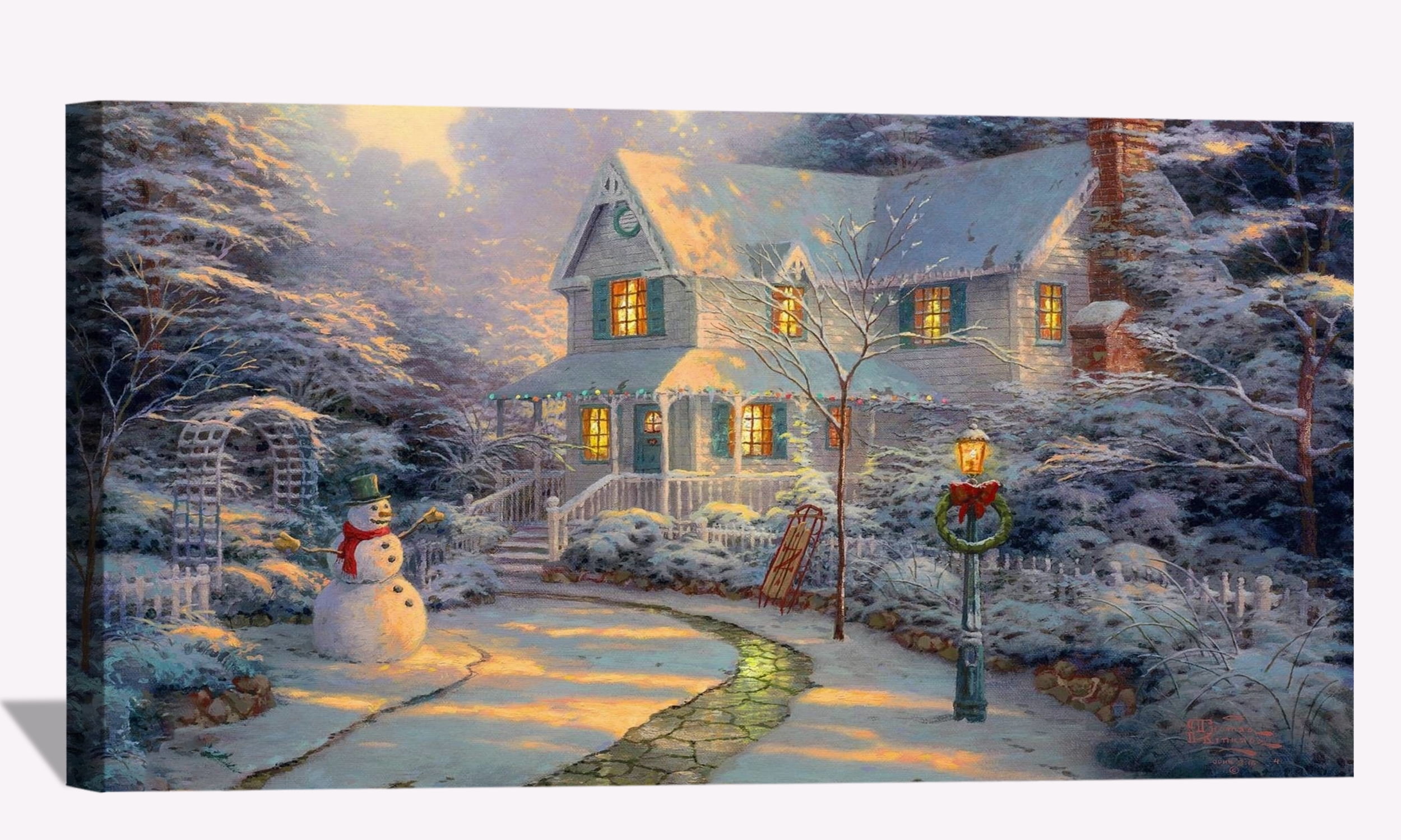 Thomas Kinkade Christmas Canvas Art Thomas Kinkade Paintingsfor Bedroom