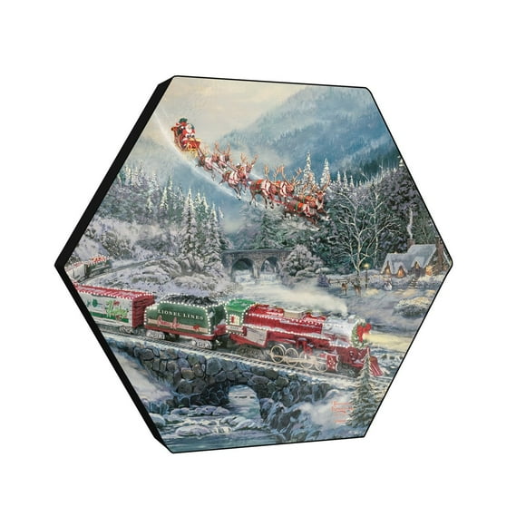 Thomas Kinkade (Christmas Light Express - Lionel) KNEXAGON Wood Print