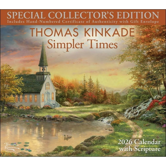 Thomas Kinkade Collector's Scripture Edition 2026 Deluxe Wall Calendar + Print, (Paperback)