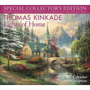 Thomas Kinkade Collectors Scripture Edition 2027 Deluxe Wall Calendar + Print Lights of Home, Paperback