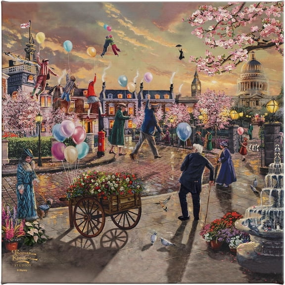 Thomas Kinkade Disney Mary Poppins Returns 14 x 14 Gallery Wrapped Canvas