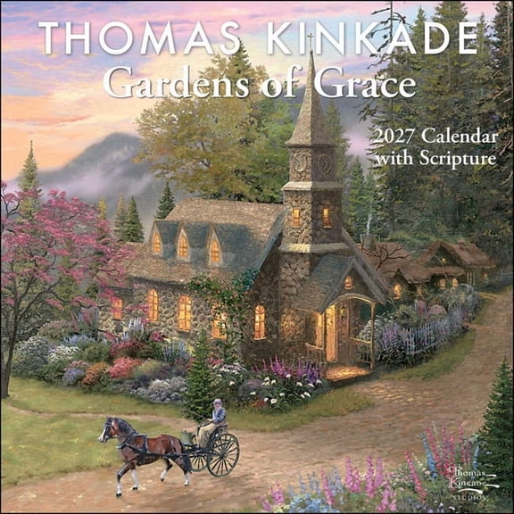 Thomas Kinkade Gardens of Grace 2027 Wall Calendar with Scripture, (Paperback)