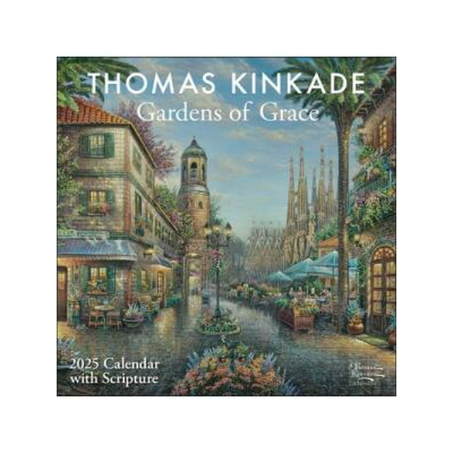 Thomas Kinkade Gardens of Grace with Scripture 2025 Wall Calendar
