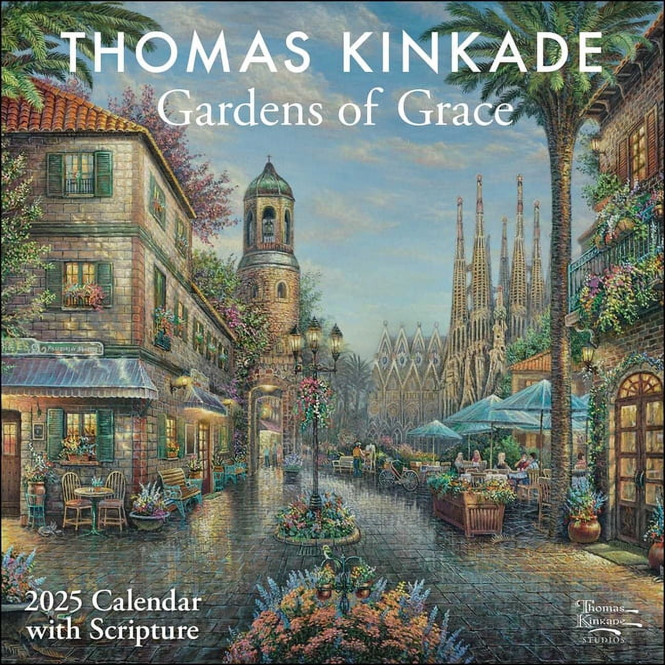 Thomas Kinkade Gardens of Grace with Scripture 2025 Wall Cal