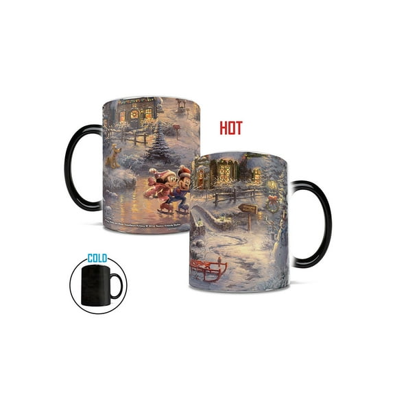 Thomas Kinkade Holiday Disney Mickey & Minnie Morphing Mug