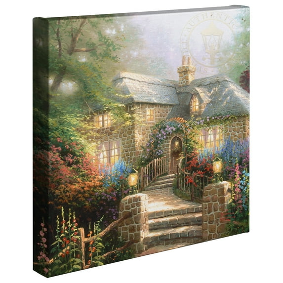 Thomas Kinkade Hollyhock House - 14"x14" Gallery Wrapped Canvas