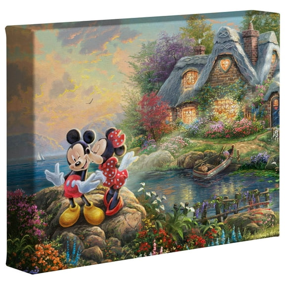 Thomas Kinkade Mickey & Minnie Sweetheart Cove - 8" x 10" Gallery Wrapped Canvas