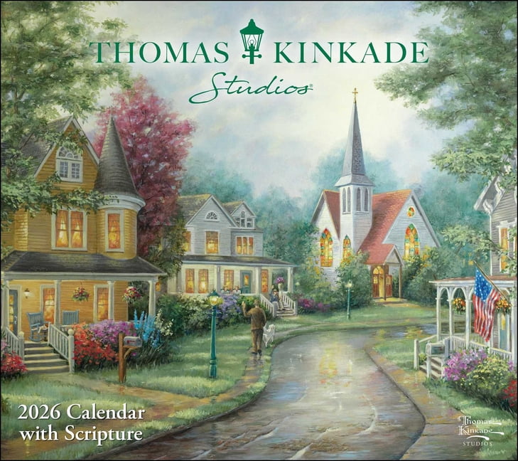 Thomas Kinkade Studios 2026 Deluxe Wall Calendar with Scripture, (Paperback)