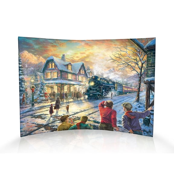 Thomas Kinkade Studios (Lionel Train - All Aboard for Christmas) 10" x 7" Curved Acrylic Print ACP1007CUR686