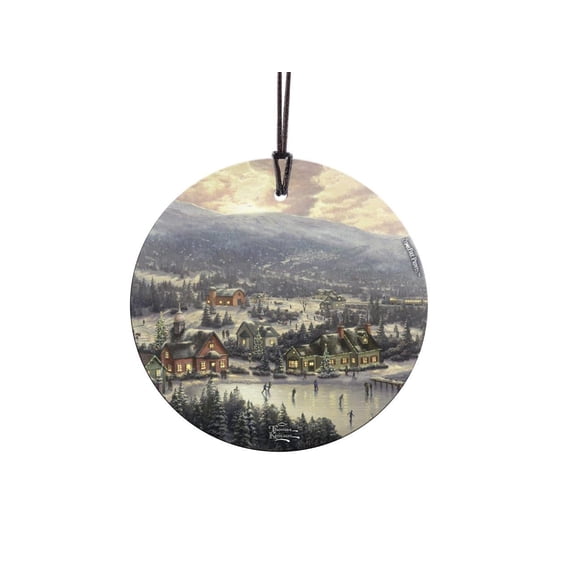 Thomas Kinkade Studios (Sunset on Snowflake Lake) StarFire Prints™ Hanging Glass Print SPCIR769