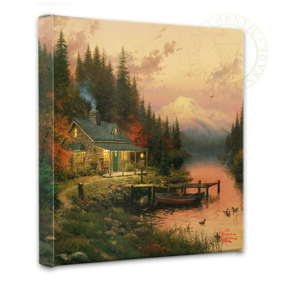 Thomas Kinkade The End of a Perfect Day - 14" x 14" Gallery Wrapped Canvas