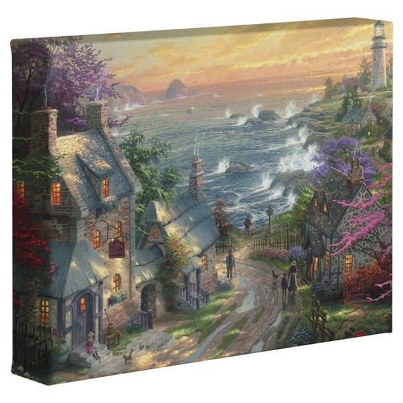 Thomas Kinkade The Village Lighthouse 8" x 10" Gallery Wrapped Canvas
