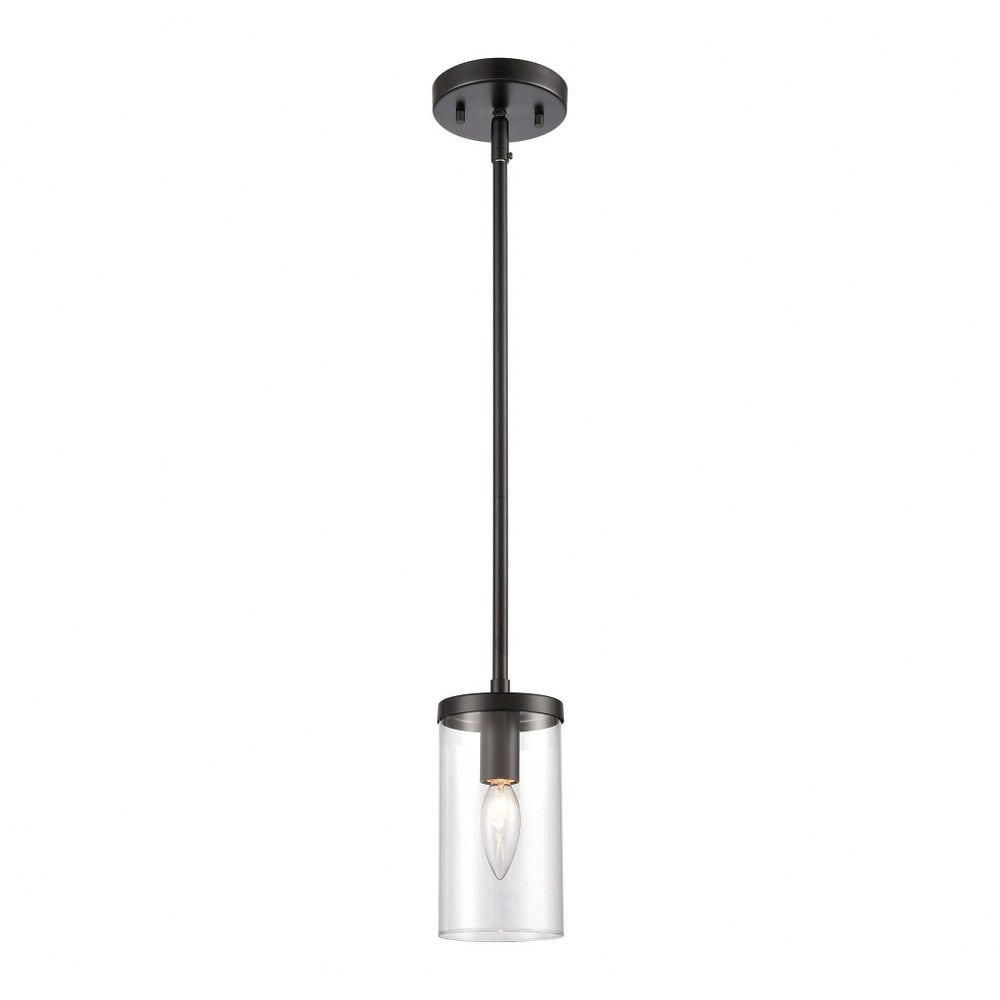 Black Mini Pendant Light with Clear Glass Shade