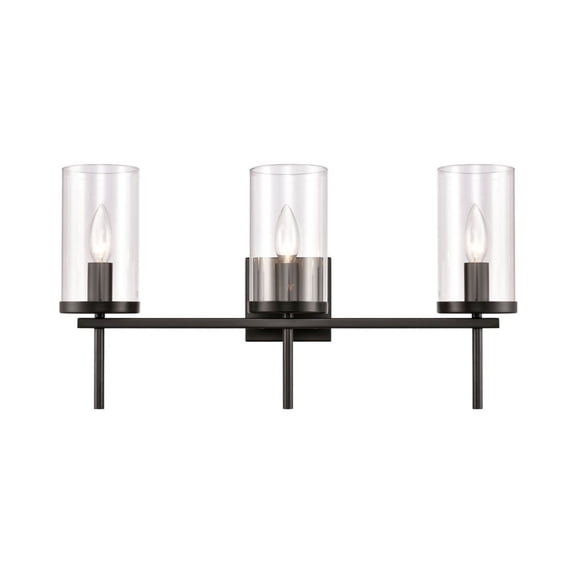 Thomas Lighting - 3 Light Bath Vanity Black Finish - Thomas Lighting
