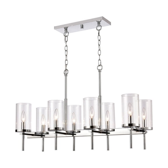 Elk Home Oakland 32.5-inch Wide 8-Light Linear Chandelier in Chrome