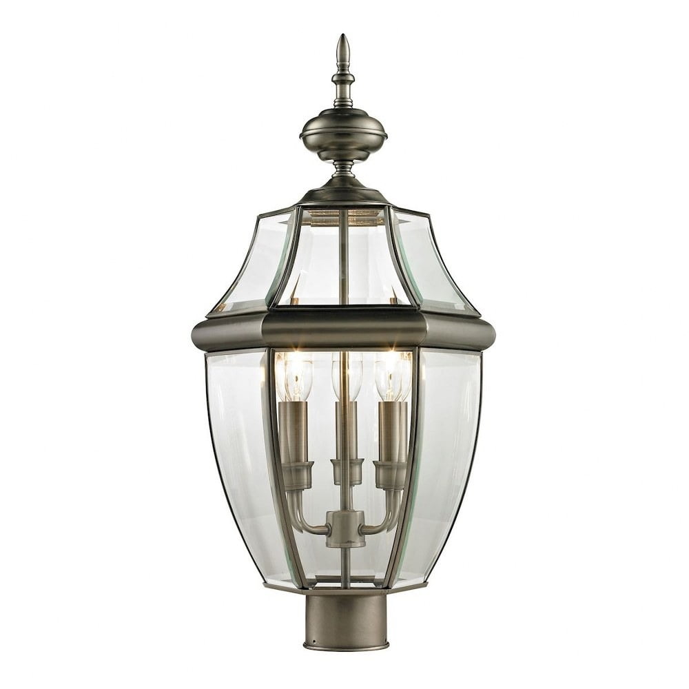Thomas Lighting - Ashford - Three Light Large Outdoor Post Lantern-Antique
