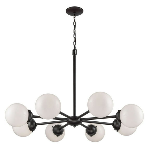 Thomas Lighting Beckett 8 Light Chandelier, OR Bronze/Opal White - CN120821
