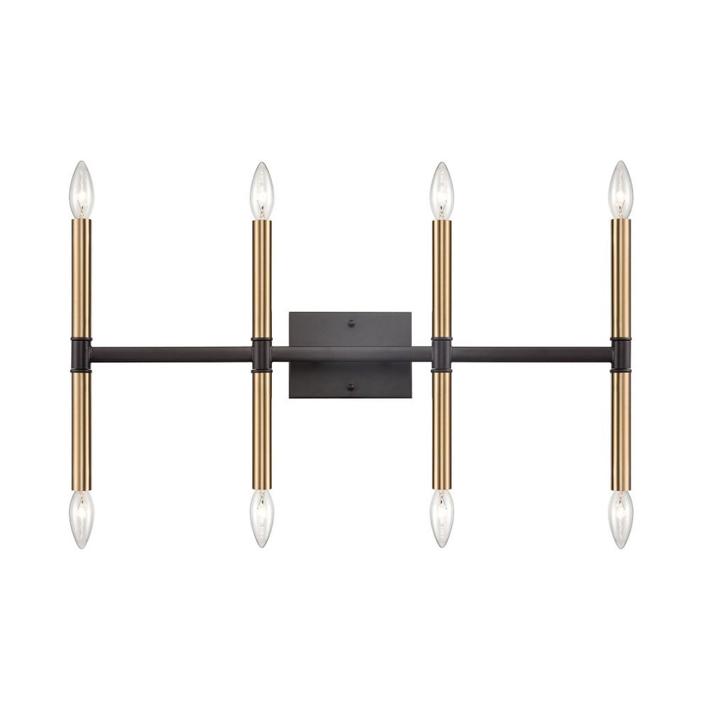 Notre Dame 8-Light Oil Rubbed Bronze and Gold Bath Vanity