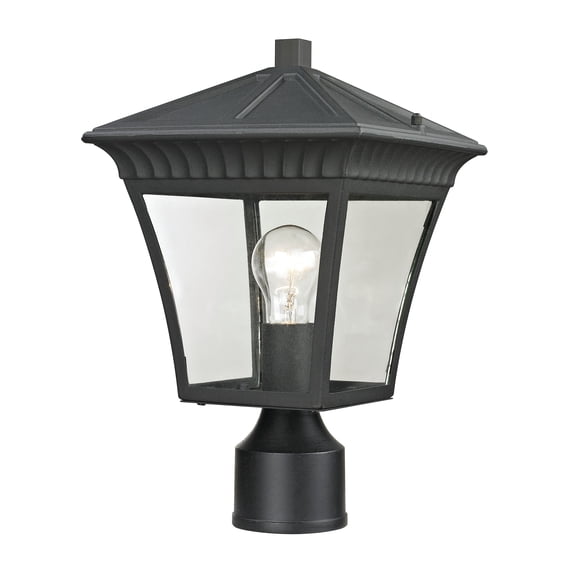 Elk Home Ridgewood 1-Light Matte Textured Black Outdoor Post Light, 15-inch H