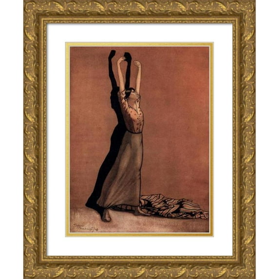 Thomas Mackenzie 11x14 Gold Ornate Wood Frame and Double Matted Museum Art Print Titled - Will You Never Be Done Talking (1926)
