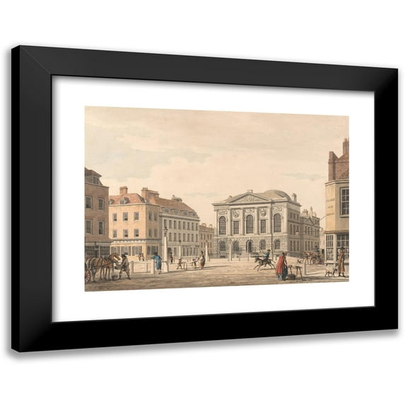 Thomas Malton the Younger 18x14 Black Modern Framed Museum Art Print Titled - The Sessions House, Junction of Farringdon and Clerkenwell Roads