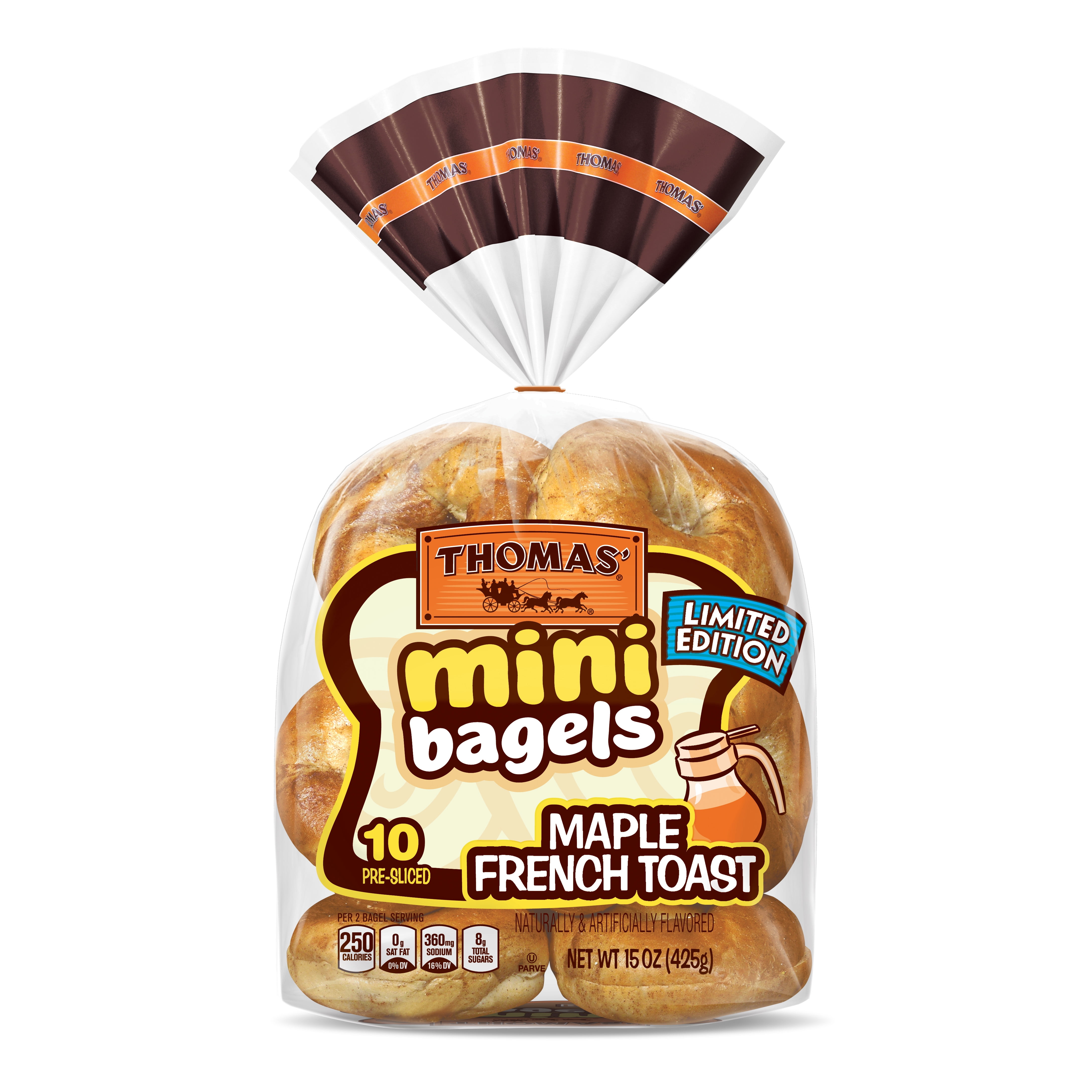 Thomas' Maple French Toast Mini Bagels, 10 count, 15 oz