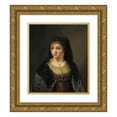 thumbnail image 1 of Thomas Mathisen 15x17 Gold Ornate Wood Frame and Double Matted Museum Art Print Titled - Portrait of a Lady in a Veil (1643 - 1674), 1 of 4