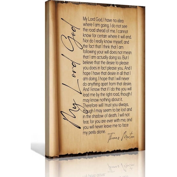 Thomas Merton's Prayer Quotes Wall Art Prints Poster Pictures Living Room Artwork Giclee Art Painting Panel Vertical Canvas for Bedroom
